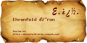 Ehrenfeld Áron névjegykártya